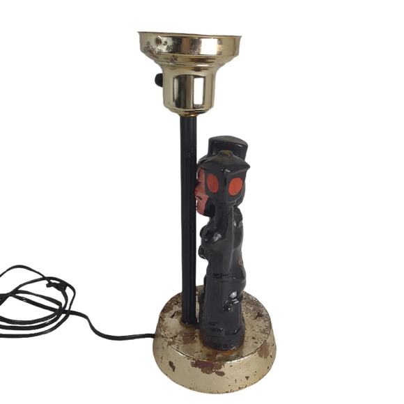 Vintage 1950s Apco Drunk Man Hobo Lamppost Bar 13" Table Lamp MCM Man Cave - Picture 6 of 14